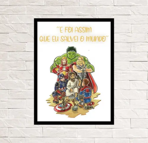 Placa Decorativa Foi Assim Que Salvei o Mundo Heróis mdf