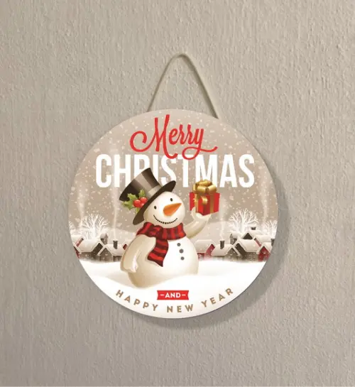 Placa Decoração de Natal Redonda
