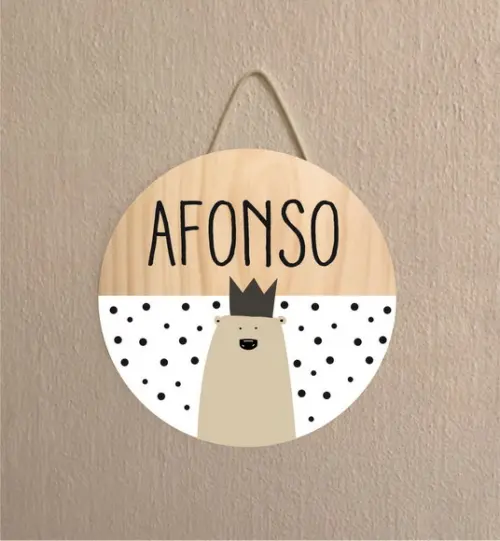 Placa Decoração Infantil Porta Maternidade Urso