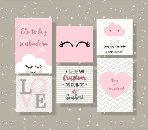 Kit Com 6 Placas Decorativas Infantil