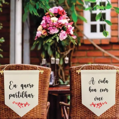 2 Flamulas Decorativas Quero Partilhar a Vida Boa com Você