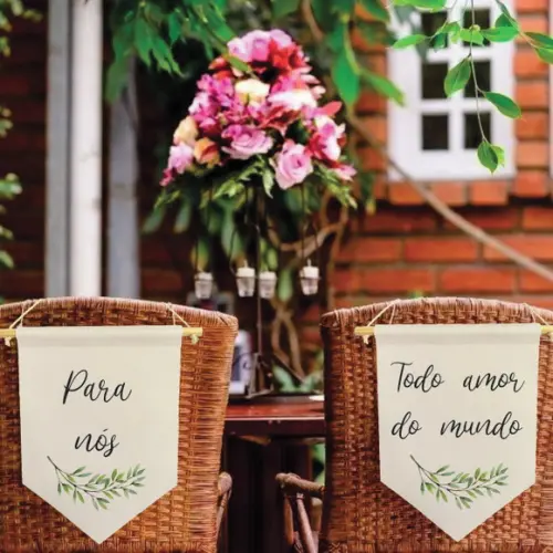 2 Flamulas Decorativas para Nós Todo Amor do Mundo 30x40