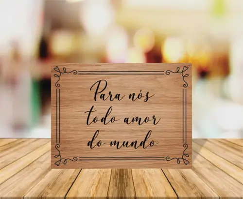 Placa Casamento para Nós Todo Amor do Mundo Fundo Claro