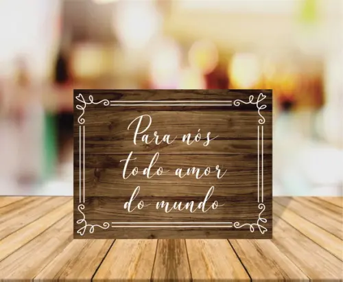 Placa de Casamento para Nós Todo Amor do Mundo Fundo Escuro