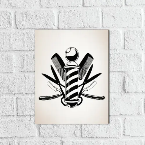 Placa Decorativa Barbearia em mdf