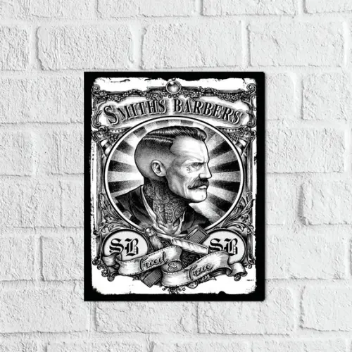 Placa Decorativa Barbearia Smiths barbers em mdf