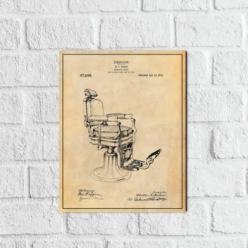 Placa Decorativa desenho cadeira Barbearia barbeiro em mdf