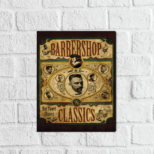 Placa Decorativa barbershop classics em mdf