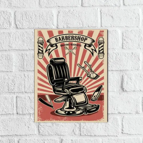 Placa Decorativa barbershop barbearia em mdf