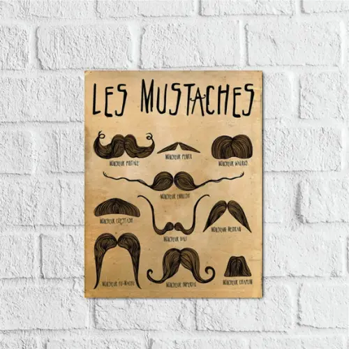 Placa Decorativa Barbearia les mustaches em mdf