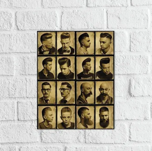 Placa Decorativa Barbearia cortes de cabelo em mdf