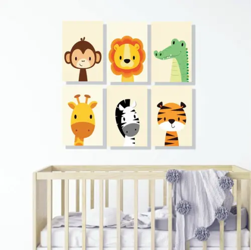Placas Decorativa Infantil Safari Baby