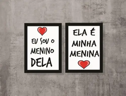 kit com 2 Placas decorativas dia dos namorados em mdf