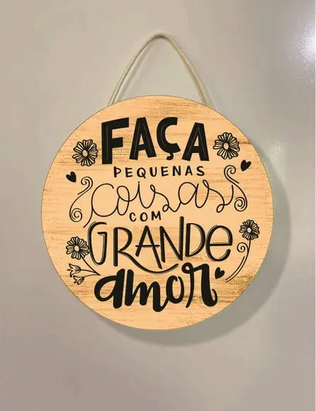 Flamula redonda faça pequenas coisas com grande amor mdf