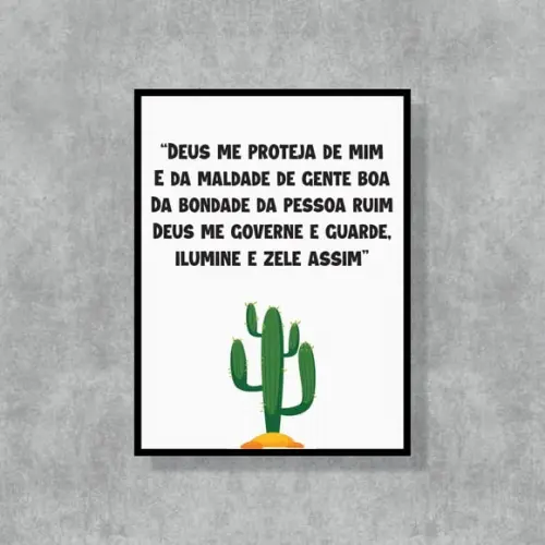 Placa Decorativa Juliette Deus me proteja de mim em mdf