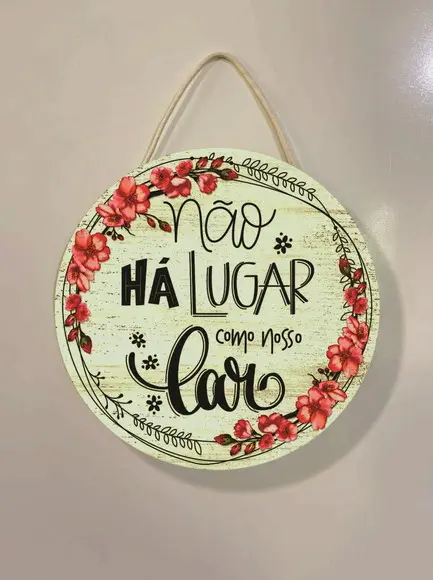 Flamula redonda não há lugar como nosso lar em mdf