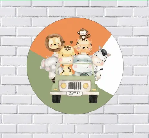 Placas decorativas para porta safari infantil em mdf