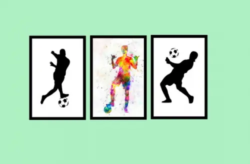 kit com 3 Placas decorativas futebol em mdf