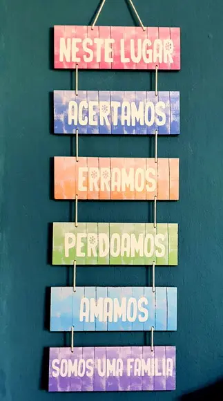 Placa decorativa em mdf somos uma família