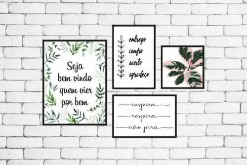 kit 4 Placas decorativas seja bem vindo em mdf