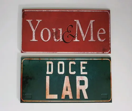Placas decorativas you e me lar doce lar em mdf 30x15