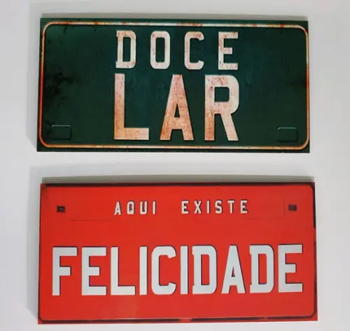 Kit com 2 Placas Decorativas Acredite Realize em mdf