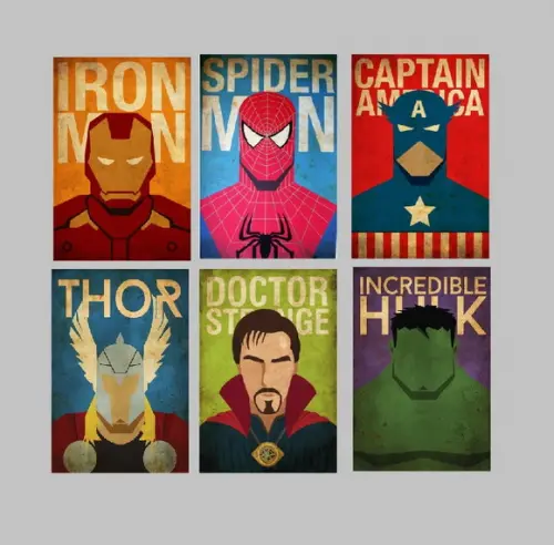 kit com 6 Placas decorativas os vingadores heróis em mdf