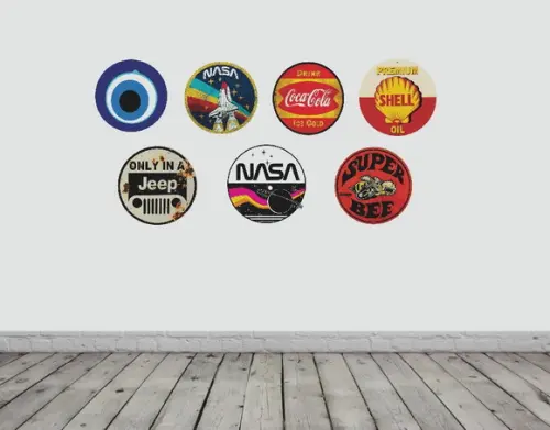kit com 7 Placas decorativas redondas em mdf