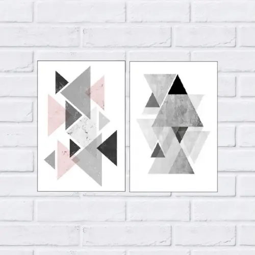 kit com 2 Placas decorativas desenhos geométricos em mdf