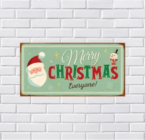 Placa Decorativa Merry Christmas 30x15