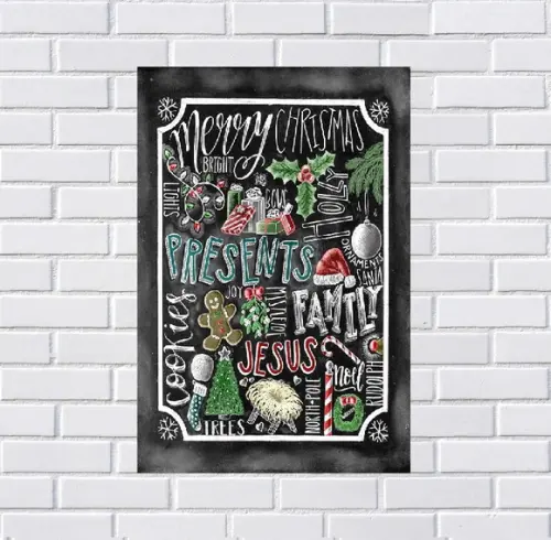 Placa Decorativa Feliz Natal 20x30
