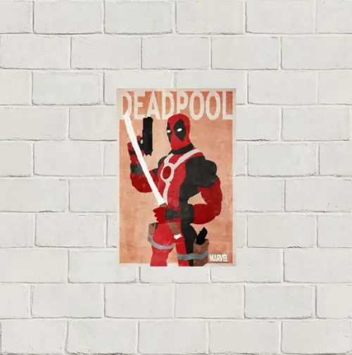 Placa Decorativa heróis Marvel Deadpool 20x30