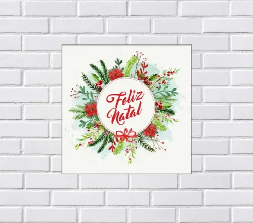 Placa Decorativa Feliz Natal 20x20