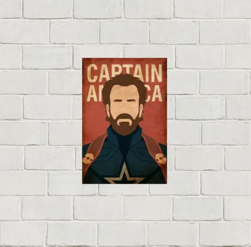 Placa Decorativa heróis Marvel Capitão america 20x30