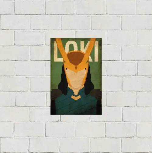 Placa Decorativa heróis Marvel Loki 20x30