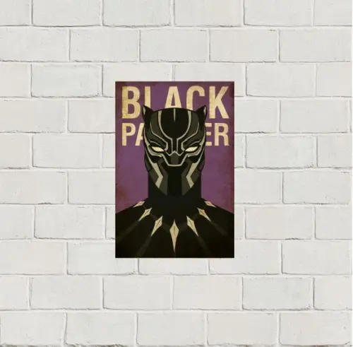 Placa Decorativa heróis Marvel Pantera Negra 20x30