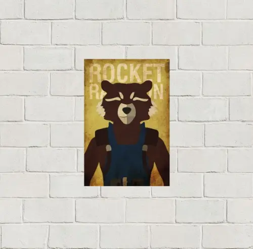 Placa Decorativa heróis Marvel Rocket Raccoon 20x30