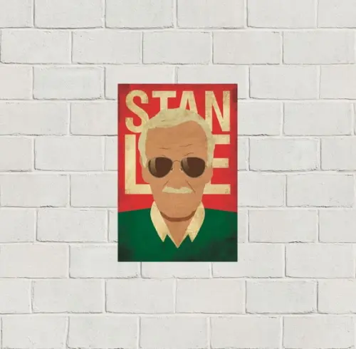 Placa Decorativa heróis Marvel Stan Lee 20x30