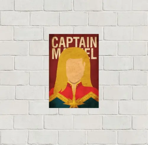 Placa Decorativa heróis Marvel capitã marvel 20x30