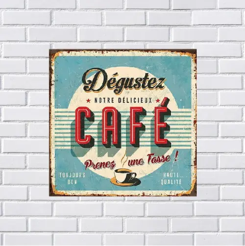 Placa Decorativa café 20x20
