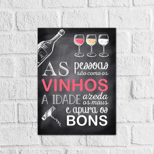 Placa Decorativa Adega Vinhos Frases