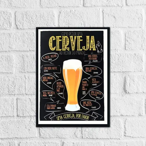 Placa Decorativa Bar Bebidas cerveja em mdf
