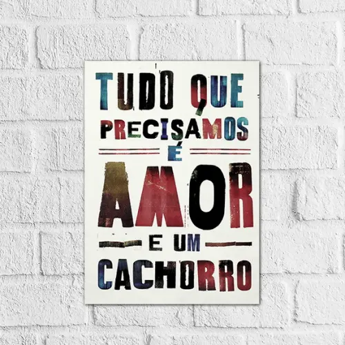 Placa Decorativa cachorro em mdf 20x30