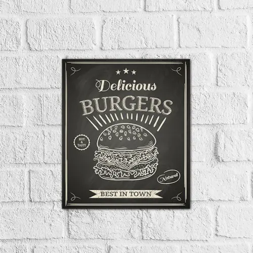 Placa Decorativa hotdog hambúrguer