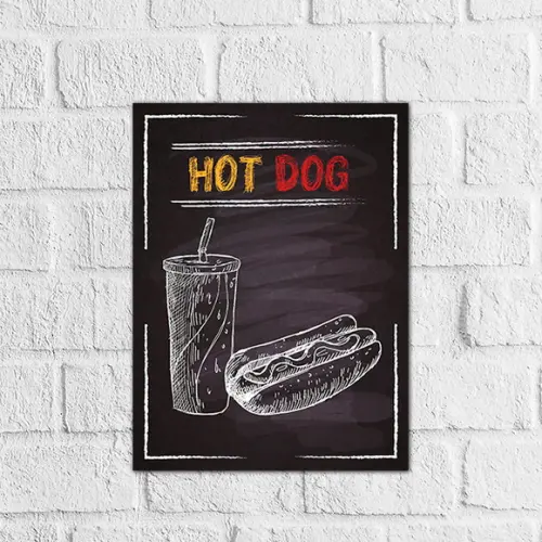 Placa Decorativa hotdog hambúrguer