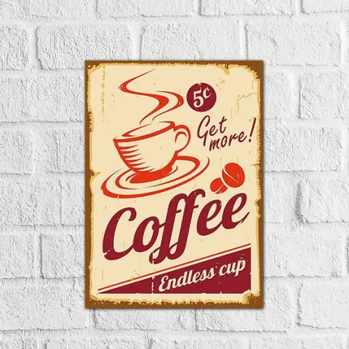 Placa Decorativa café em mdf 20x30