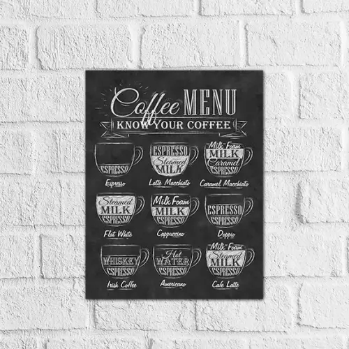 Placa Decorativa café em mdf 20x30