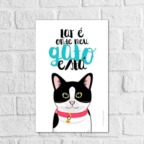 Placa Decorativa animal gato em mdf 20x30