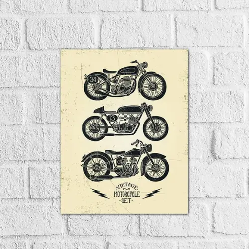 Placa Decorativa carros e motos em mdf 20x30