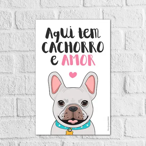 Placa Decorativa cachorro em mdf 20x30
